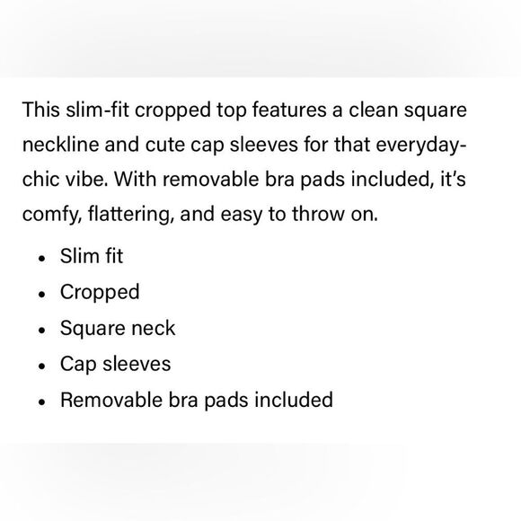 NWT OGL Plantive® Stretch Cotton Square Neck Cap Sleeve Brami - Navy Size L - Picture 7 of 12